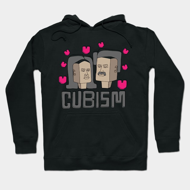 Cubism Art Lovers Faces Hoodie by RJ-Creative Art